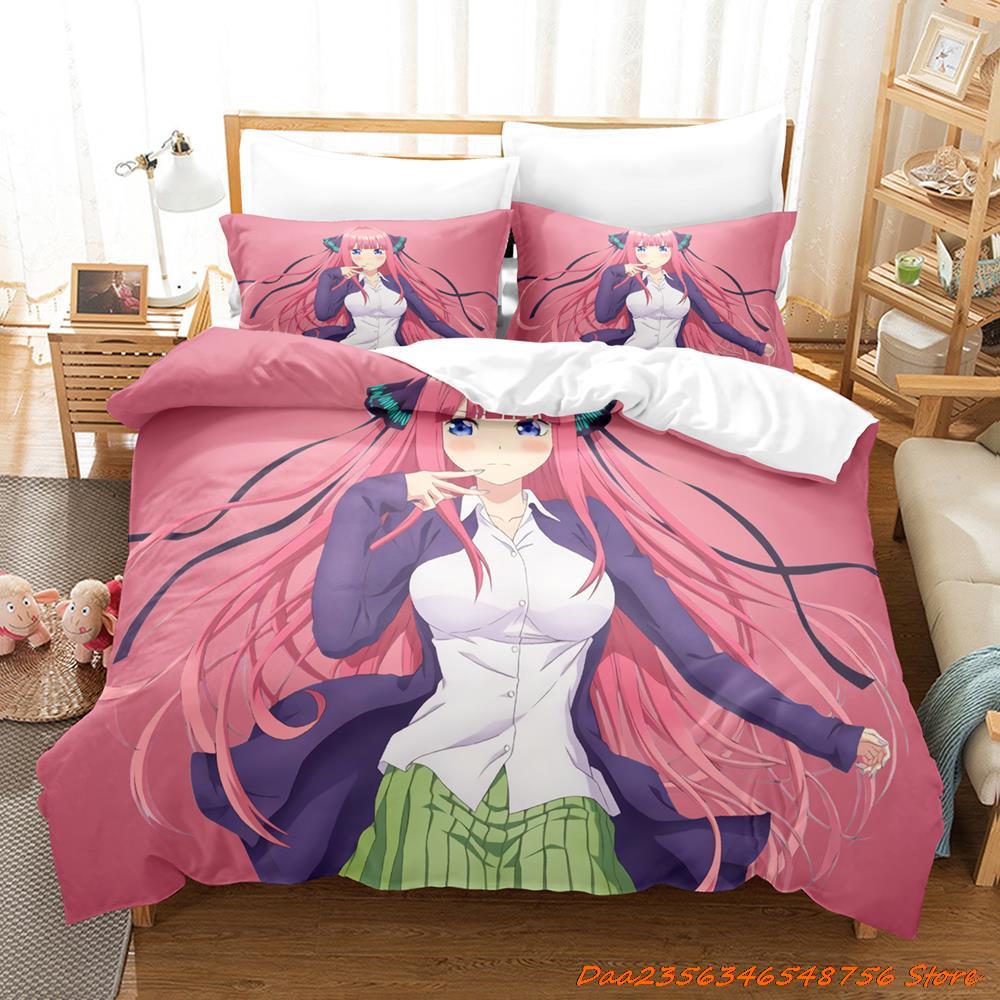 Personality The Quintessential Quintuplets Комплект постельного белья Single Twin Full Queen King Size Комплект постельного белья Adult Kid Bedroom Duvetcove