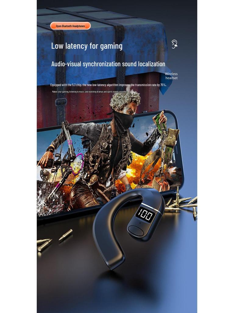 Горячая V7 Беспроводная Bluetooth-гарнитура с открытым ухом для бизнеса, спорта и музыки со сверхдолгим временем работы от аккумулятора