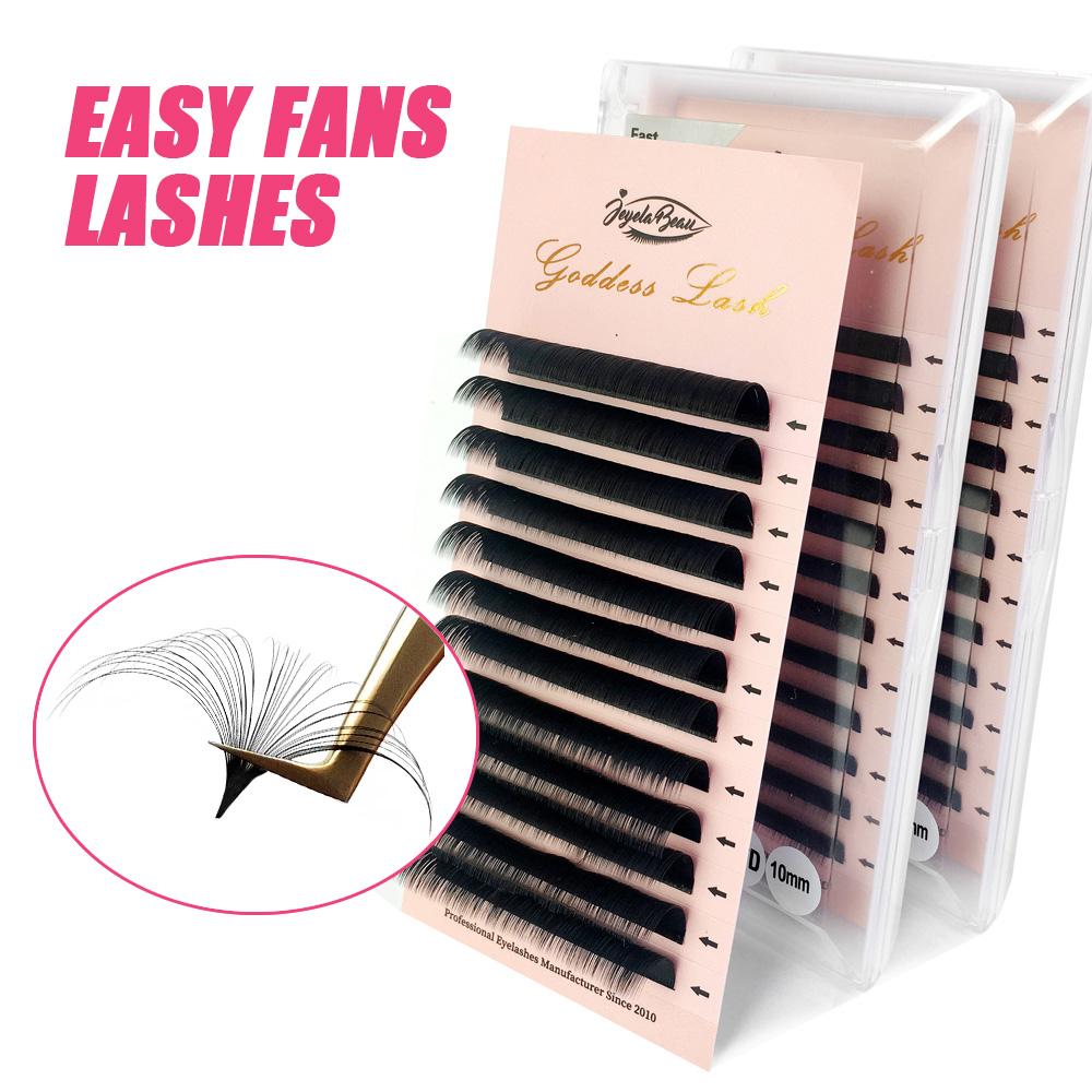 Goddess Easy Fanning Наращивание ресниц Камелия Раскрытие ресниц Flare Eyelashes Русский объем Автовеерные ресницы 1S Lashes