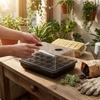 Лотки для рассады с крышкой, блоки из минеральной ваты, 24 ячейки, вентилируемый ящик, черный, 24 ячейки, 42