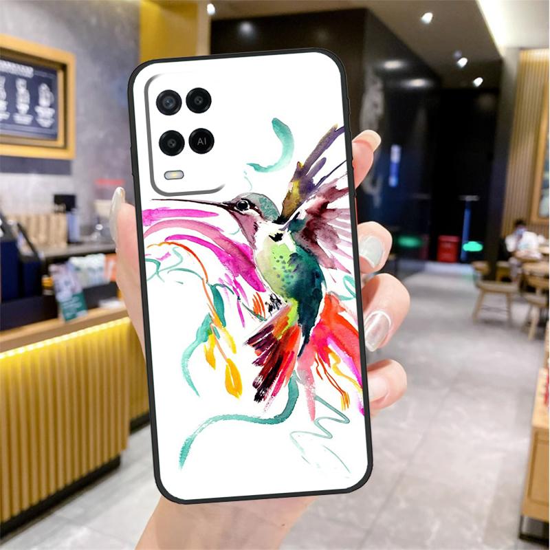 Чехол 'Колибри и Цветы' Для Oppo A98 A18 A38 A58 A78 A60 A80 A40 A96 A76 A16 A94 A74 A54 A15 A17 A57 A77 A5 Pro