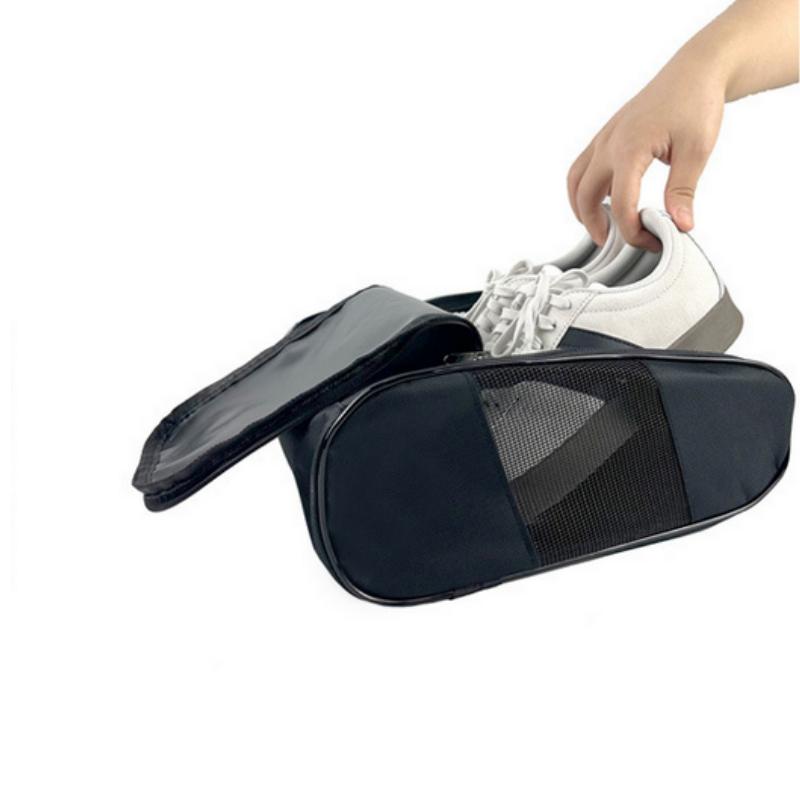 Portable Oxford Cloth Football Boot Bag Breathable Lightweight Golf Shoe Bag with Zipper Dustproof Shoe Carrier Bags Unisex