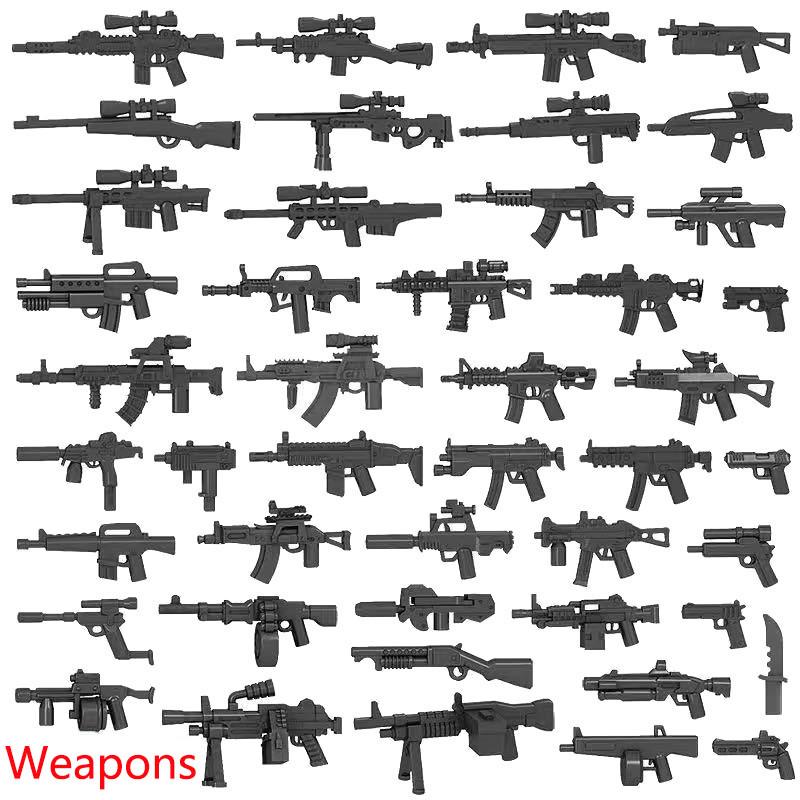 Военные строительные блоки Второй мировой войны, фигурки солдат, подарки, оружие, винтовка, пулемет, пистолет, снаряжение, аксессуары, MOC, мини-кирпичики, игрушки