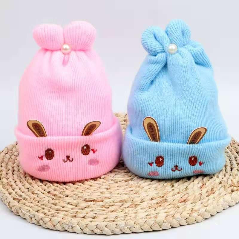 0-6 Months Newborn Fetal Cap Thickened Baby Hat Autumn and Winter Knitted Double-layer Woolen Hat Thermal Pullover Hat