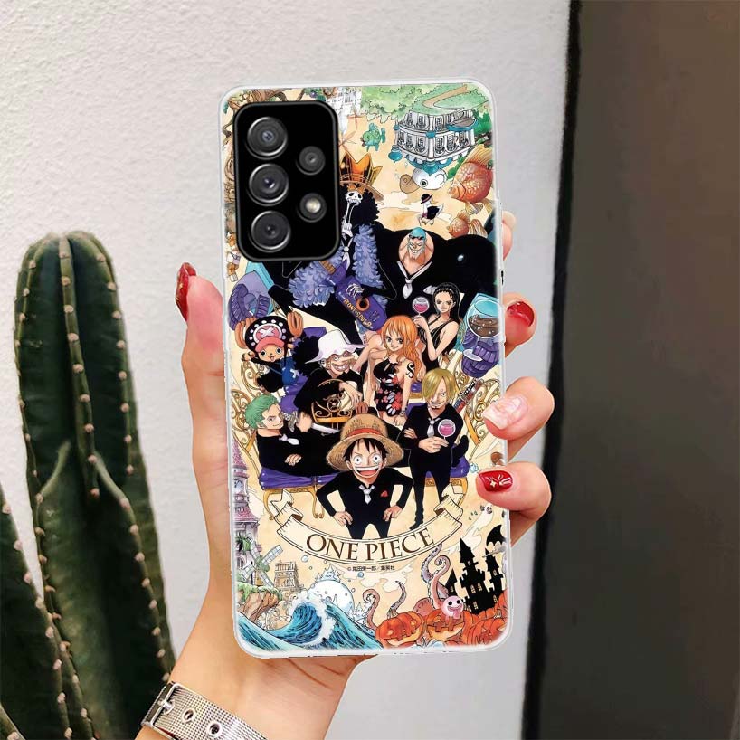 Аниме One Piece Логотип для Samsung Galaxy A51 A50 A71 A70 Чехол для телефона A40 A41 A30 A31 A20E A21S A10 A11 A01 5G A6 A8 + A7 A9 Plus G