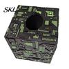 Purple Tissue Box Sci-fi Theme Box, with Smooth Paper Extraction, Large Capacity Cubic Design Matte Gray Holder Organizer, Hard Shell Durable Desktop