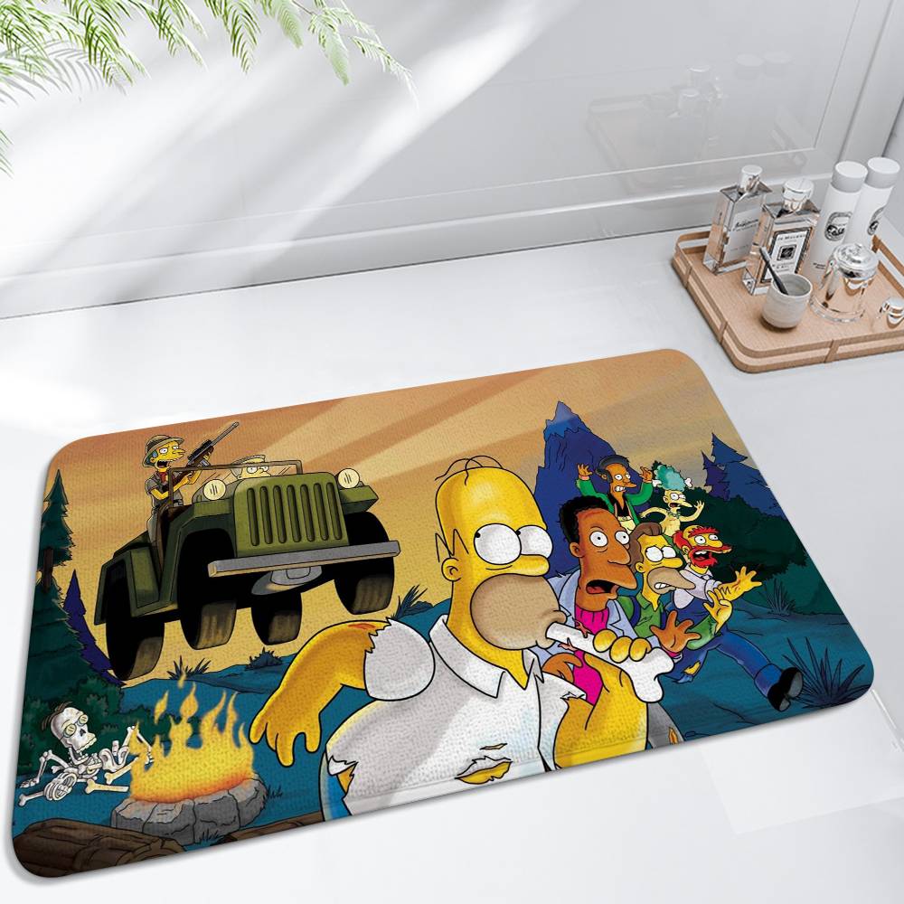 Funny S-Simpsons Floor Mat Bathroom Absorbent Mat Simple Door Dirt-resistant Mat Home Kitchen Mat Foot Mat Entry Mat