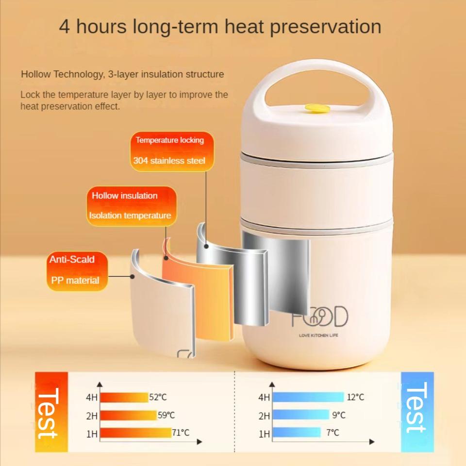 Вакуумный термический ланч-бокс из нержавеющей стали, изолированный ланч-мешок, подогреватель еды, суповая чашка, термос, контейнеры для бенто, ланч-бокс для детей