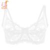 Тонкий Прозрачный Сексуальный Бюстгальтер из Полного Кружева на Косточках Без Подкладки Свежая Регулировка Большой Размер Чашка BC 34-40