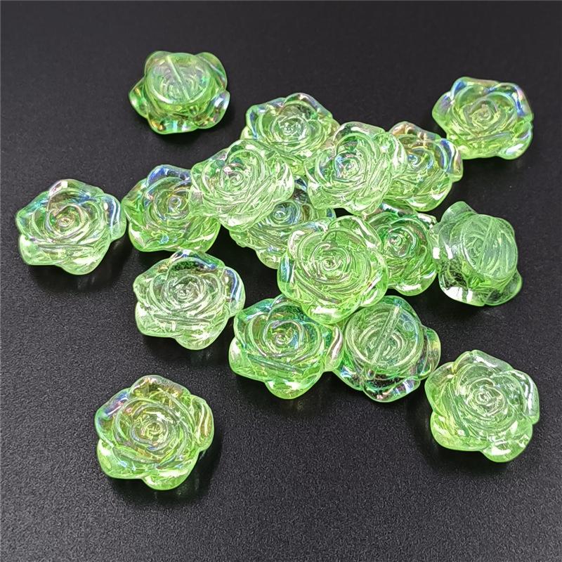 Творческие 10 шт DIY ювелирные аксессуары для браслета ожерелья изготовление подвесок творческие AB Magic Color Charms плоскодонные перфорированные бусины-розы мода