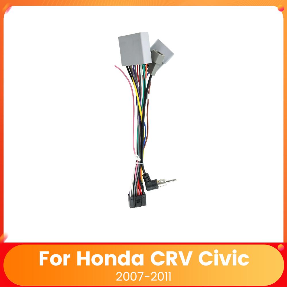 Android Radio Cable Accessories Wiring Harness 16PIN MP5 Cable Adapter for Honda CRV Civic 2007 2008 2009 2010 2011 Power Cord Radio Accessories 4