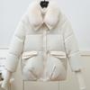 Fashion Winter Parkas for Women Outerwears Hooded Plus Size Loose Faux Fur Collar Thick Warm Women's Winter Jackets