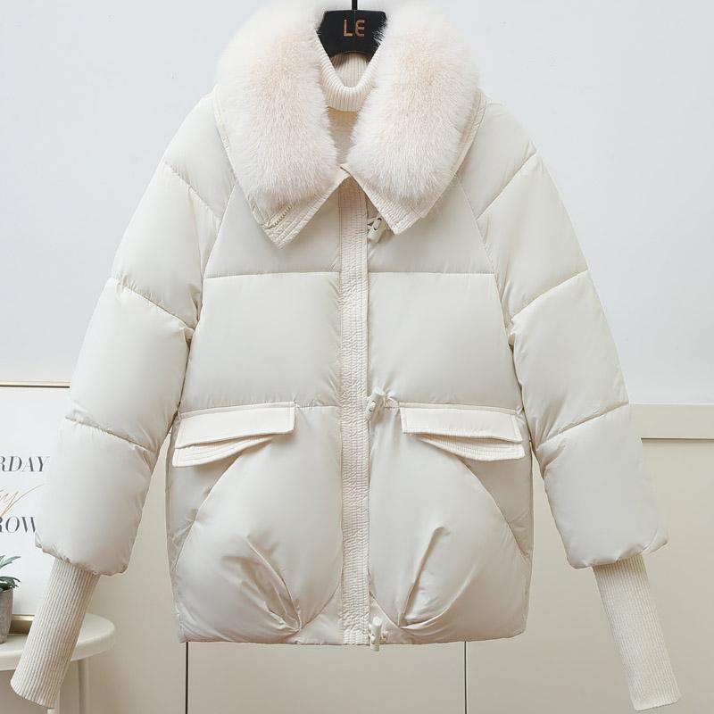 Fashion Winter Parkas for Women Outerwears Hooded Plus Size Loose Faux Fur Collar Thick Warm Women's Winter Jackets