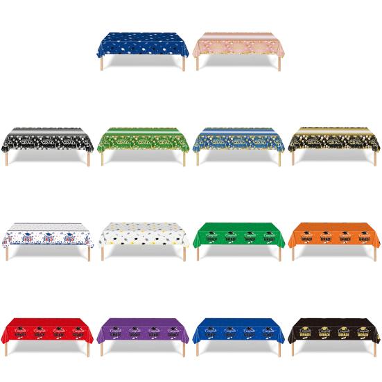 2 шт. одноразовая скатерть для выпускного бала, пластиковая водонепроницаемая скатерть для выпускного, декоративная шапочка, свитки, конфетти, принадлежности для ужина в канун Нового года