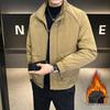 Мужская модная куртка с хлопковой подкладкой - воротник-стойка, универсальная рабочая одежда для весны, осени и зимы