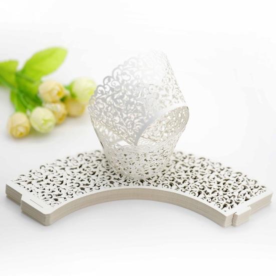 50 шт. бумажные обертки для кексов кружевные полые вырезанные легко собираемые антипригарные для выпечки кексов