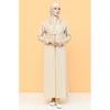 Hijab Seasonal Full Length Flared Sleeve Mink Color Zipper Prayer Dress