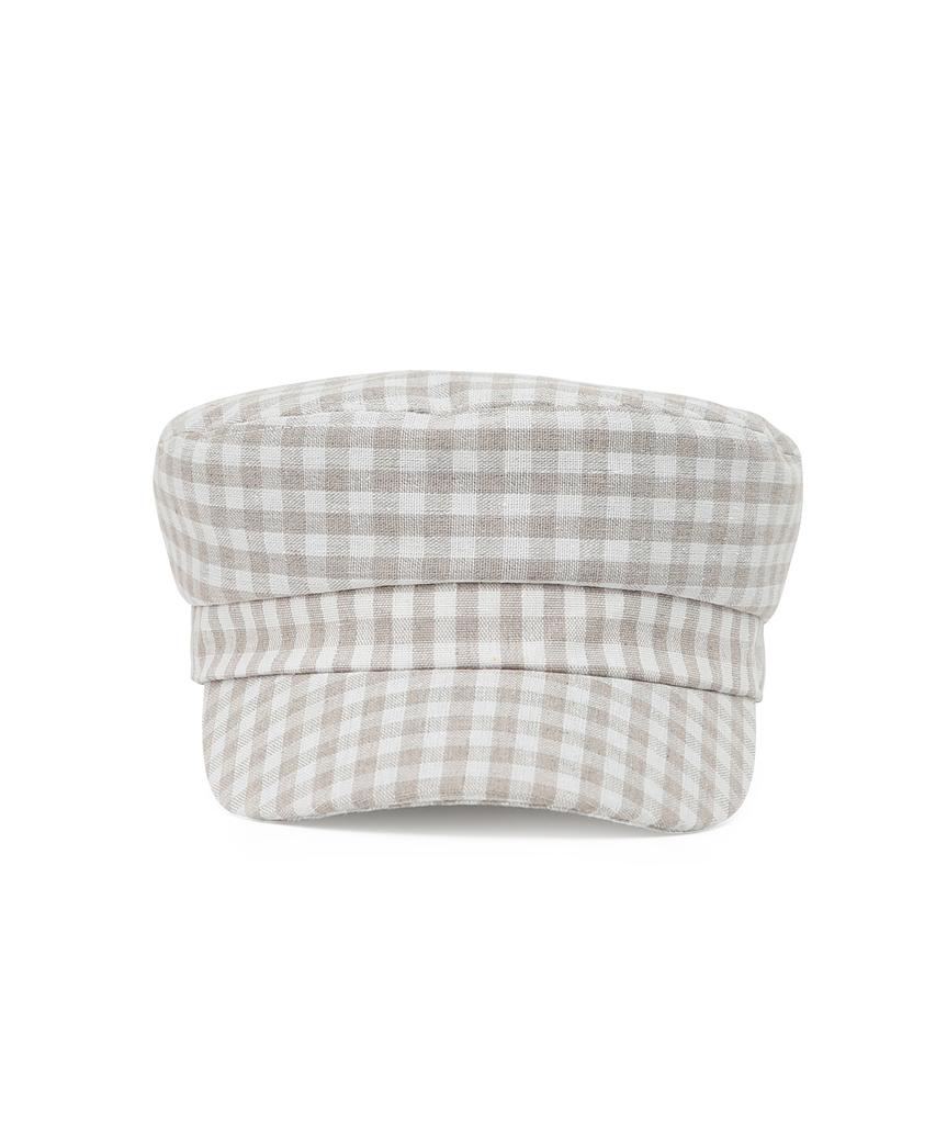 Eondeokeonteulolseutyudio Четыре сезона Хлопок Кепи посыльного Mariner / Клетка Gingham / Бежевый