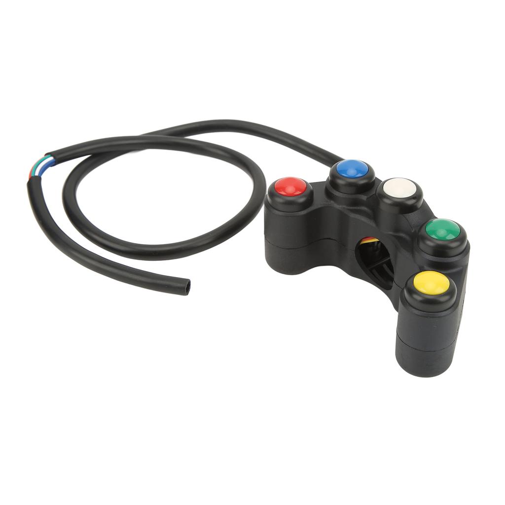 Motorcycle Handlebars Control Switch 5 in 1 Multi Function Headlight Turn Light Horn Switch for 2.2cm Handlebars