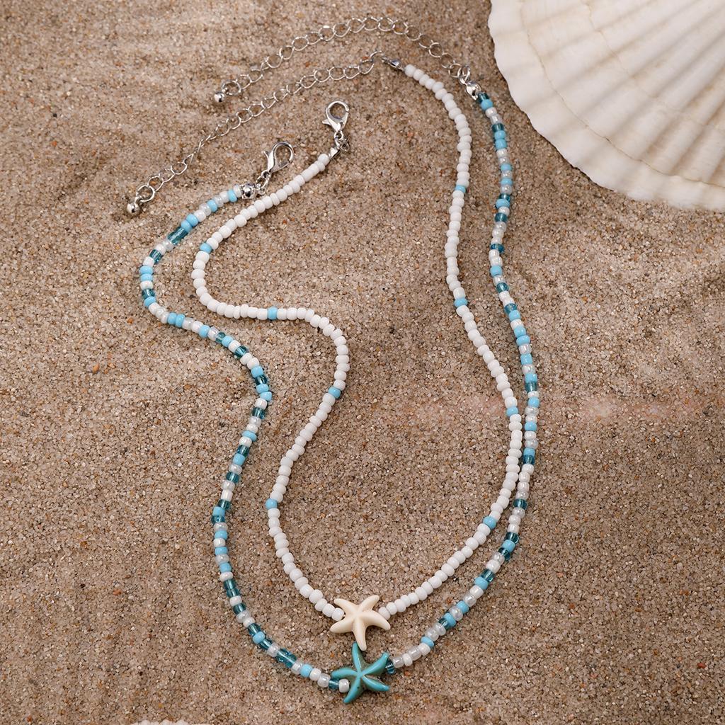 Layered Small Seed Beads Chains with Starfish Turtle Choker Necklace for Women Trendy Collar on Neck 2026 Fashion Jewelry Female