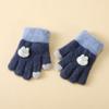 Зимние детские теплые перчатки с плюшевой подкладкой, утолщенные, пятипалые, из детской холодной пряжи, милые перчатки для девочек, утолщенные перчатки