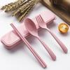 3Pcs/Set Long Service Life Cutlery Set Burrs-free Convenient Travel Portable Spoon Fork Chopsticks