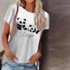 Женская летняя футболка с принтом панды, футболки с коротким рукавом, повседневные топы с принтом