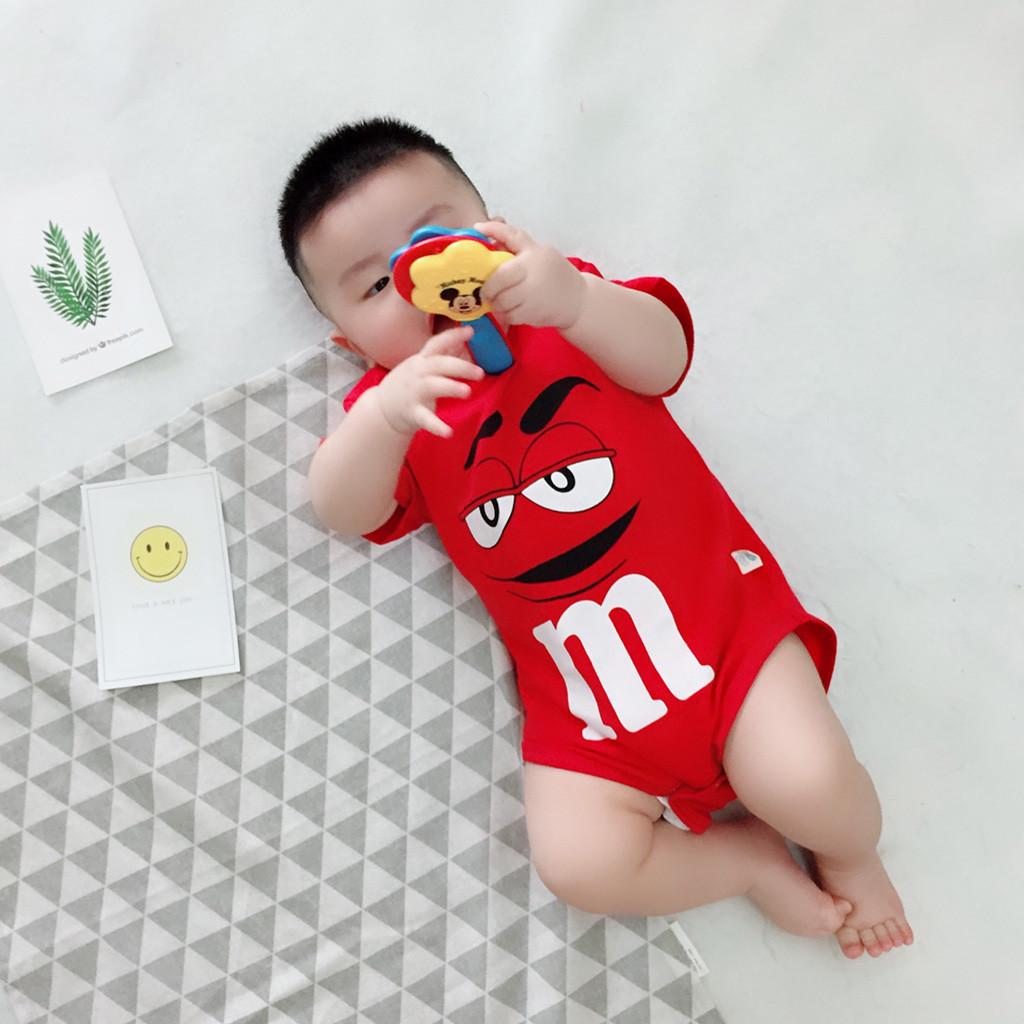Модные милые боди M&M с коротким рукавом для мальчикови девочек