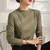 Half High Collar Long Sleeve  T-Shirts Women Top Autumn Winter Solid Loose Modal T-shirt Top