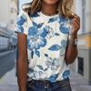 Женская футболка с 3D-принтом цветов и растений, забавная повседневная футболка с круглым вырезом и короткими рукавами