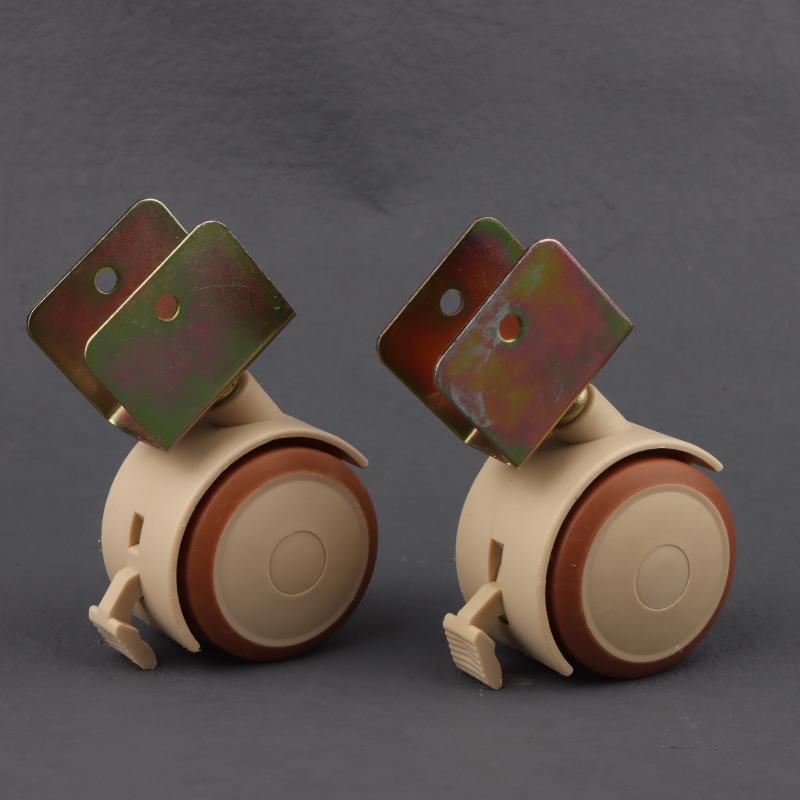 4 шт. Мебельные поворотные колеса для детской кроватки, колеса для шкафа с тормозом, нейлоновая мебельная опорная ножка для стульев, детской кроватки, тележки