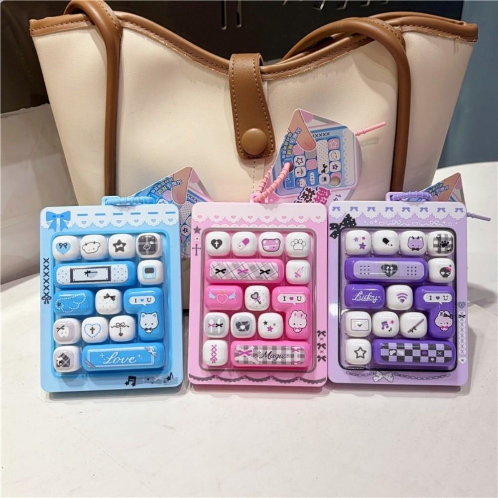 Pressable Keys Fingertip Button Keyring Cute Stress Relief Fidget Toy Backpack Decor
