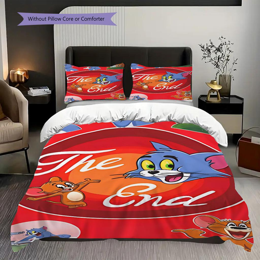 Whimsical Adventure Chocolate Land Bedding (1 * duvet cover + 2 * pillowcase, without core) 2D Flat Duvet cover and pillowcase Christmas birthday gift