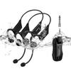 KIMAFUN 2.4G Wireless Fitness Headset Microphone, IP67 Waterproof & Dustproof, Compatible with Two People Simultaneously, Plug & Play, Instant