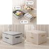 Collapsible Striped Cloth Storage Bin With Zipper And Lid For Bedroom And Closet Organization