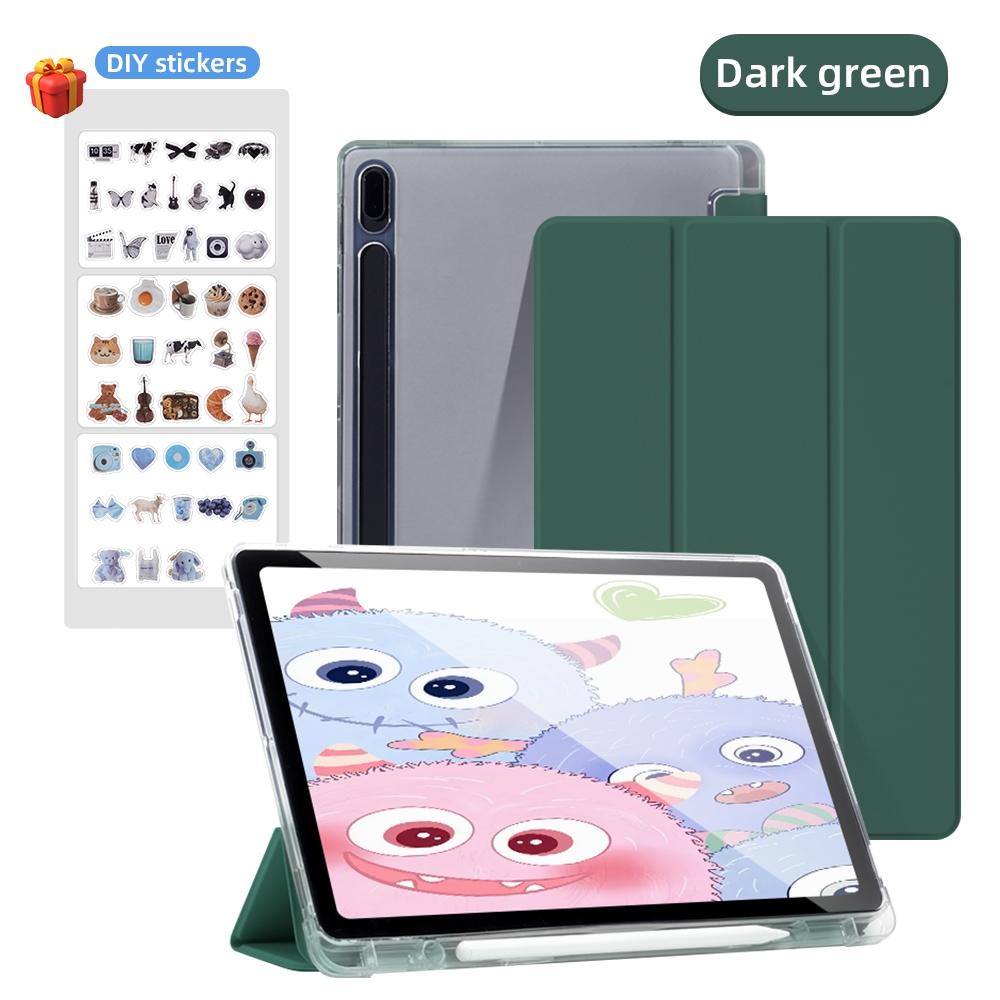 Чехол для Samsung Galaxy Tab A8 10.5 A9 Plus S9 FE Plus S8 Plus S7FE Plus S6 Lite Прозрачный чехол с держателем для карандаша