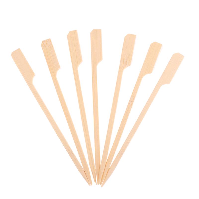 100 шт. 12 см бамбуковые шампуры для барбекю гамбургеры украшения бамбуковые палочки одноразовые вилки для барбекю вечеринки коктейли фуршеты мясо фрукты инструменты