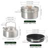 Camping Cookware Set Foldable Backpacking Camping Pots and Pans with Kettle