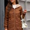 Women S Hooded Mid Length Loose Fleece Padded Winter Coat