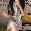 WeChat new short-sleeved pajamas women's summer lapel cute geometric loungewear Japanese and Korean popular shorts set