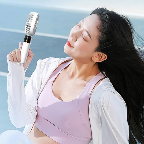 Портативный ручной вентилятор с цифровым дисплеем, регулировка 90 градусов, 5 скоростей, низкий уровень шума, складная конструкция, персональный вентилятор