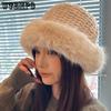 Autumn Winter Furry Plush Windproof Bucket Hats Warm Cold-proof Winter Ear Protection Thickened Cold-proof Fisherman Hats