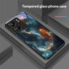 Китайский Ветер Рыба Для Xiaomi Redmi 13C Note13 12 Pro Plus 5G Note 9 13T Pro POCO X6 F5 F6 Черный Чехол для телефона из закаленного стекла