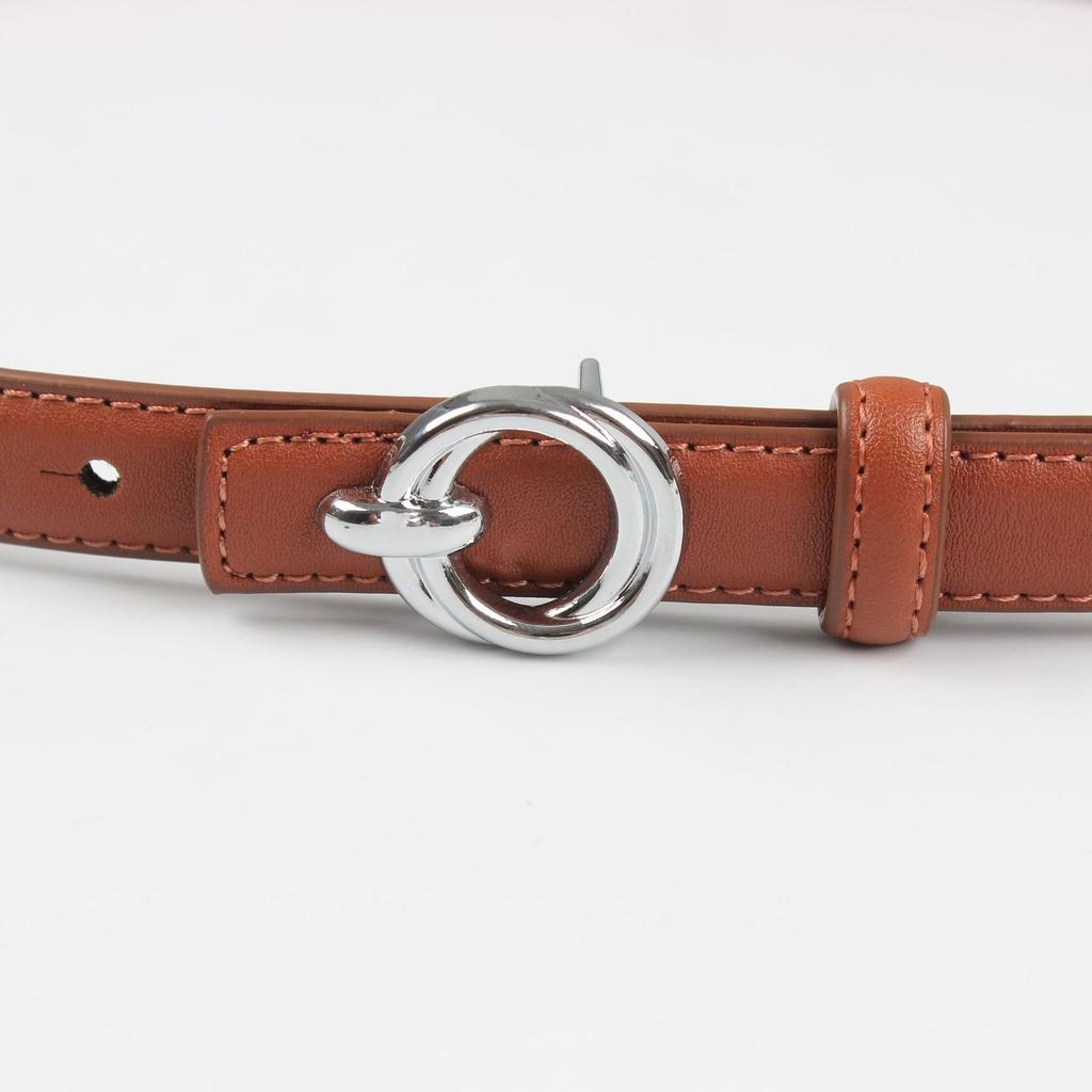 Женский кожаный тонкий ремень Декоративный пояс для рубашки с платьем или костюмом (2 см 8 цветов на выбор)