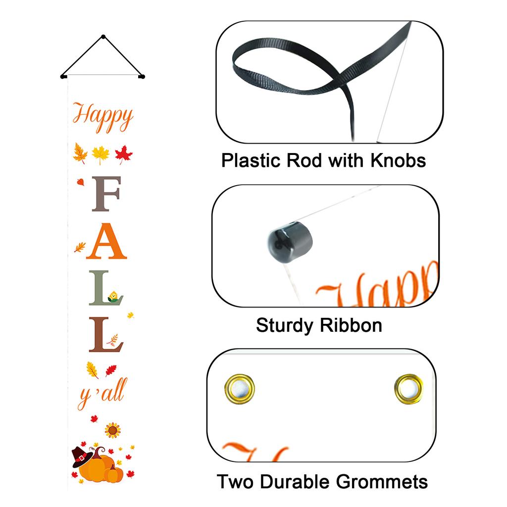 Thanksgiving Decorations For Home |Fall Decorations |Happy Fall Y'All & Give Thanks Porch Banners For Autumn Harvest Decorations