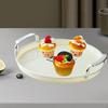 Biscuit Cookies Pastry Tray Snack Plate with Double Handle Simple Storage Organizer Round