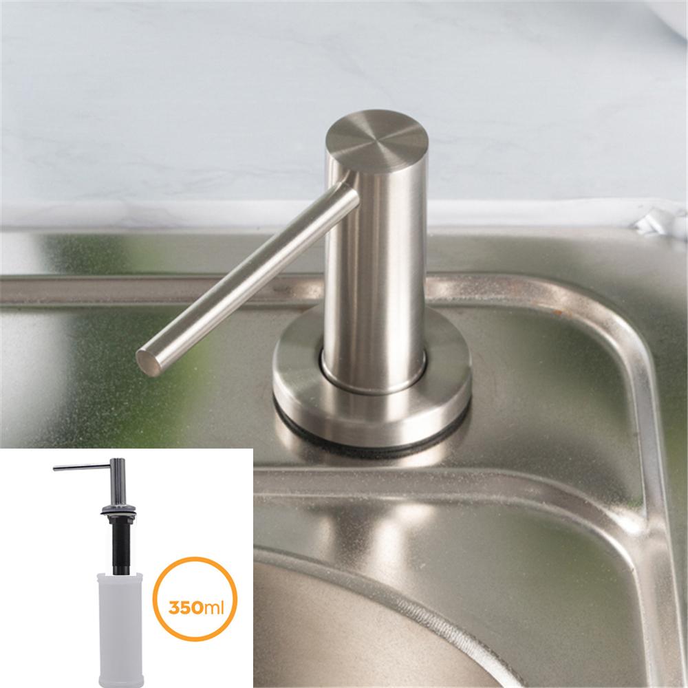 Диспенсер для мыла из нержавеющей стали для кухонной мойки, черный дозатор из АБС-пластика, дозаторы для моющего средства, жидкого мыла, лосьона, встроенная конструкция