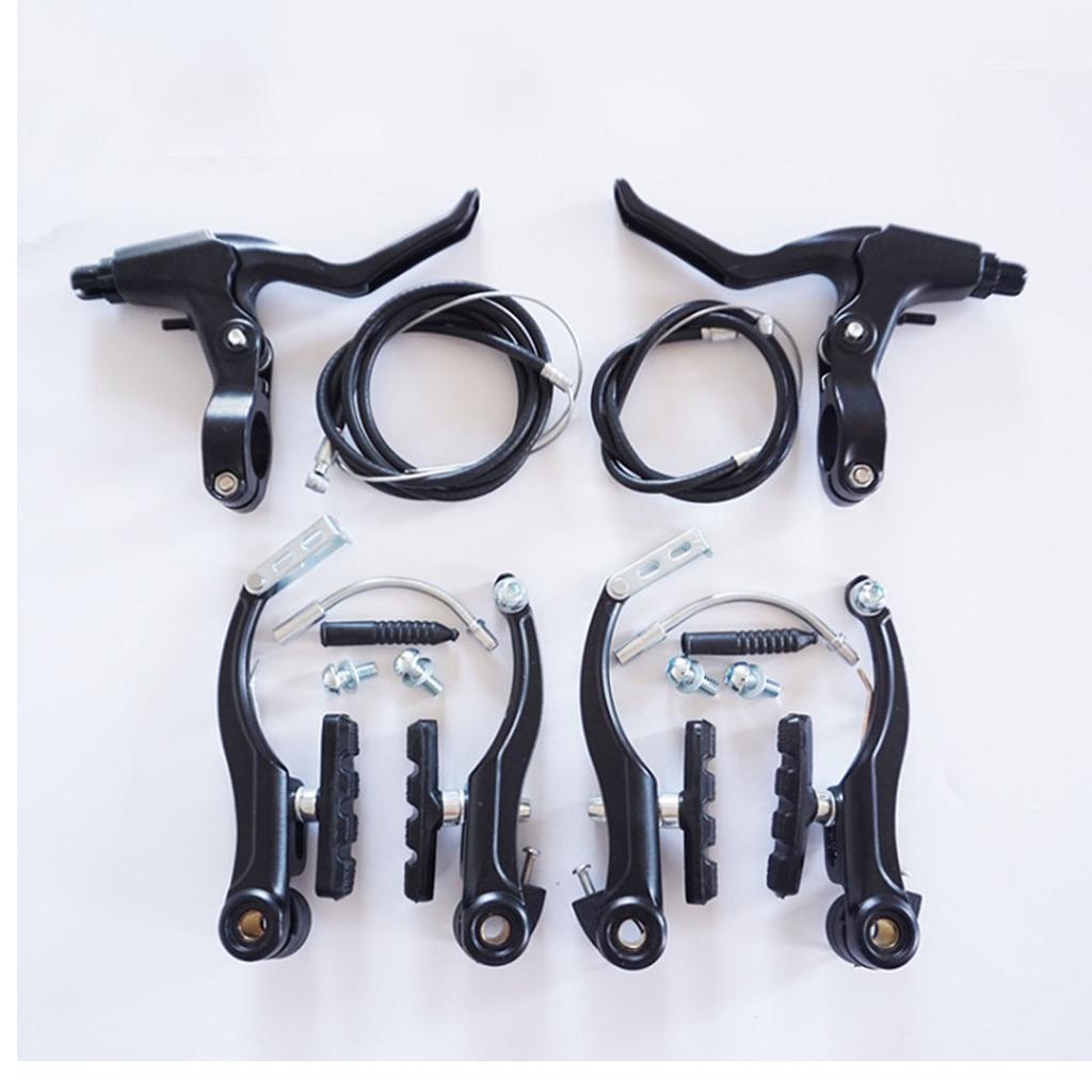 Bike Front Rear V Brake Set Aluminum Alloy Mountain Road Bike V Brake Set Riding Accessories Black