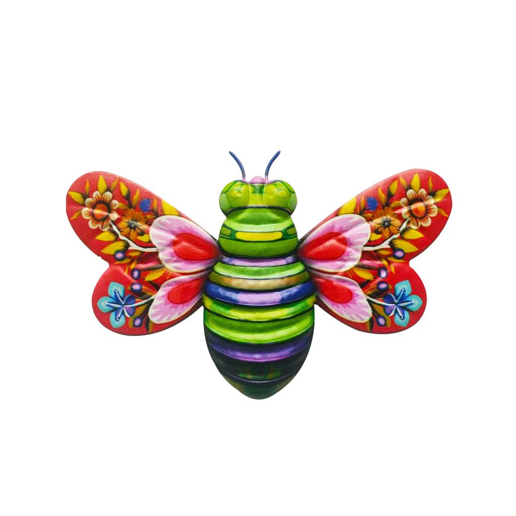 Металлический декор для стен в виде пчелы, настенные художественные украшения в виде цветов для пчелиного сада, подвесной декор для патио в виде пчелы