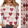 Женская повседневная мода сексуальный удобный День святого Валентина принтованный круглый вырез длинный рукав топ